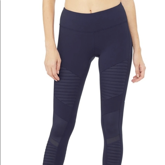 Navy Alo Moto Leggings *brand new!* - Picture 2 of 4